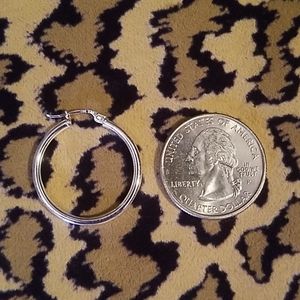 Single sterling silver hoop